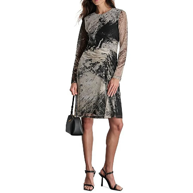 Sporty Streetwear DKNY Womens Printed Above Knee Wear To Work Dress