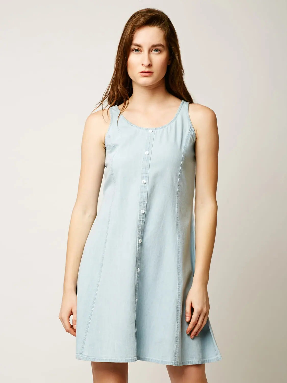 Timeless Women's Clothes Fight For Your Right Denim Dress Light Blue