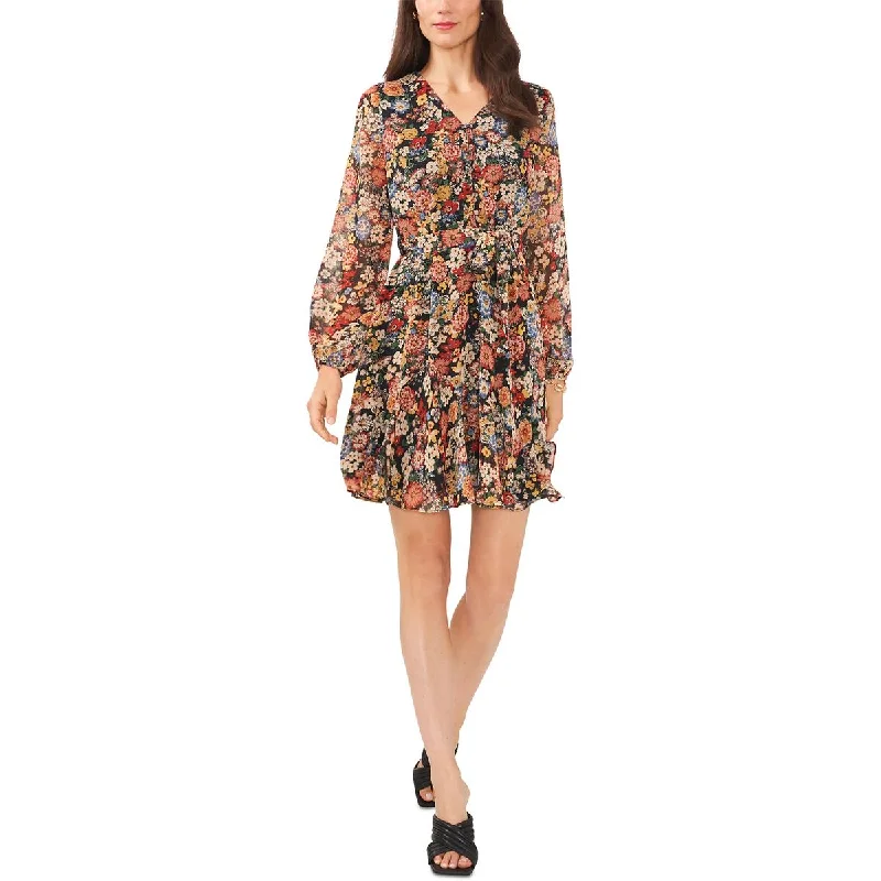 Chic Women's Outfit Ideas MSK Womens Petites Chiffon Mini Fit & Flare Dress