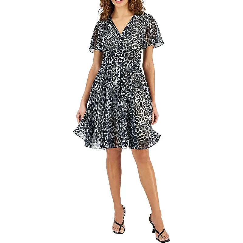 Women's Clothing for Every Season and Trend Guess Womens Felicia Animal Print  Fit & Flare Dress