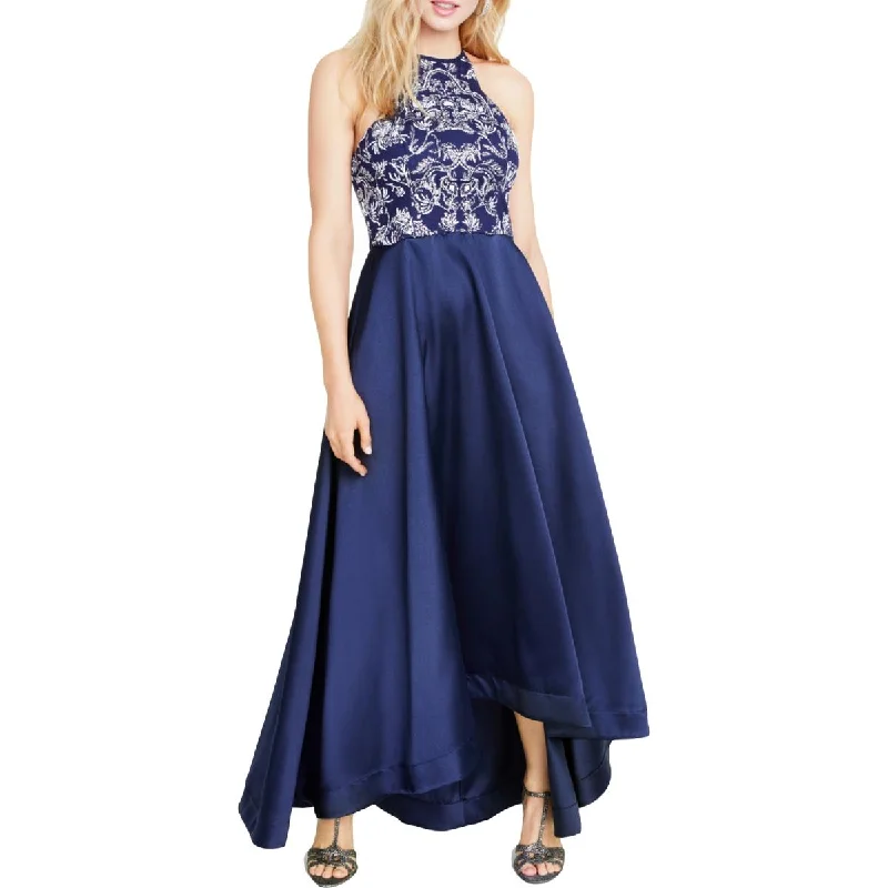 Women's Night-Out Outfit Speechless Womens Juniors Embroidered Long Halter Dress