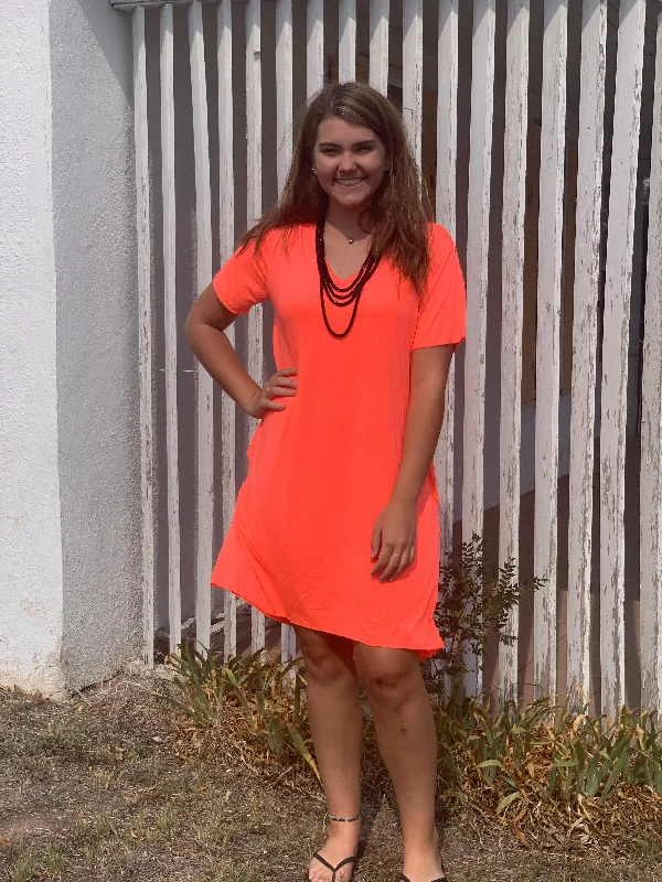 Chic Women's Outfit Ideas Crazy Train Neon Coral Druzzy Dress