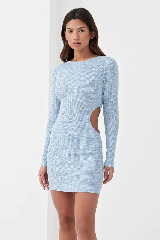 Women's Occasion Wear Clothes 4TH & RECKLESS Womens Stormy Dress Blue Marle Knit