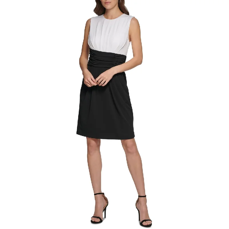 Women's High-Fashion Garments DKNY Womens Colorblock Knee-Length Sheath Dress