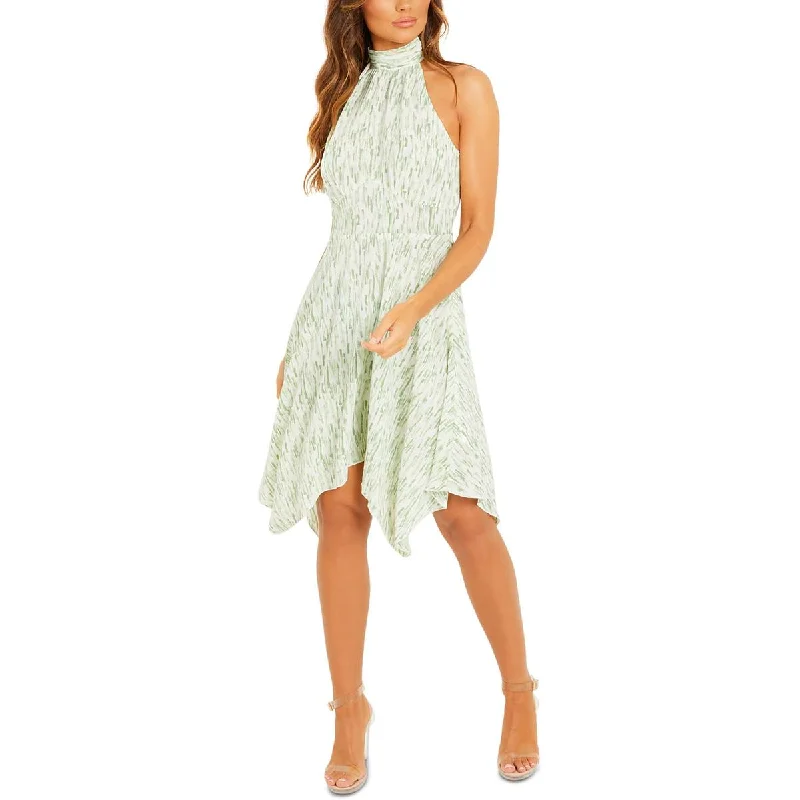 Plus-Size Women's Garments Quiz Womens Asymmetric Knee Halter Dress