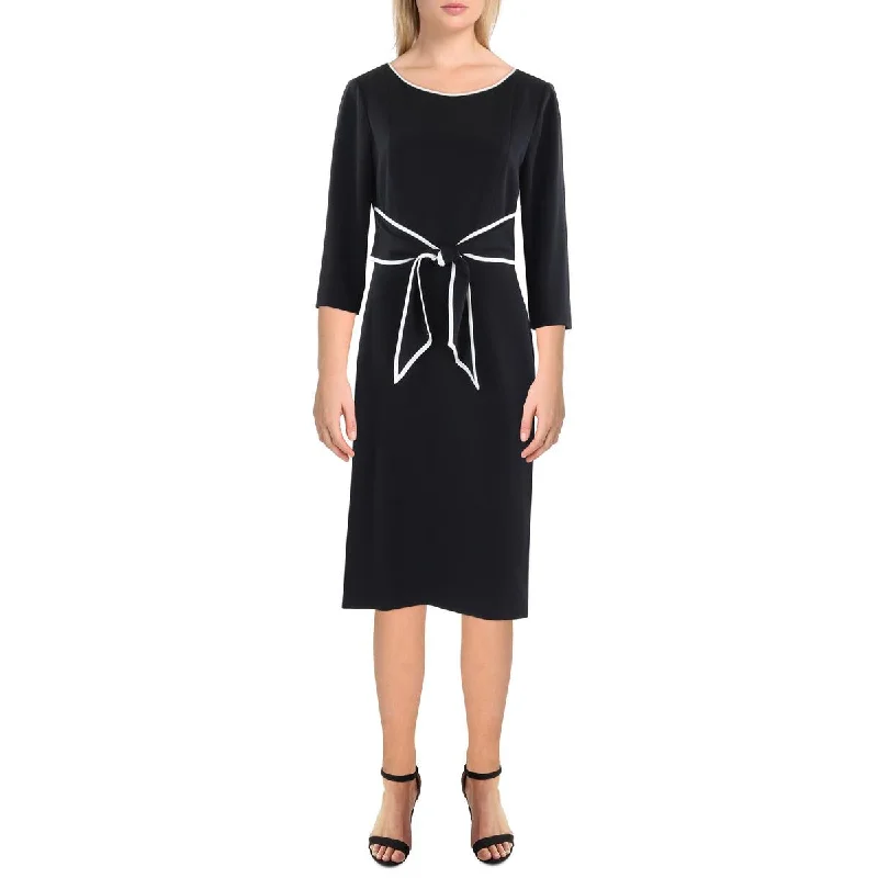 Women's Street Style Casual Wear Adrianna Papell Womens Knee-Length Front Tie Wear To Work Dress