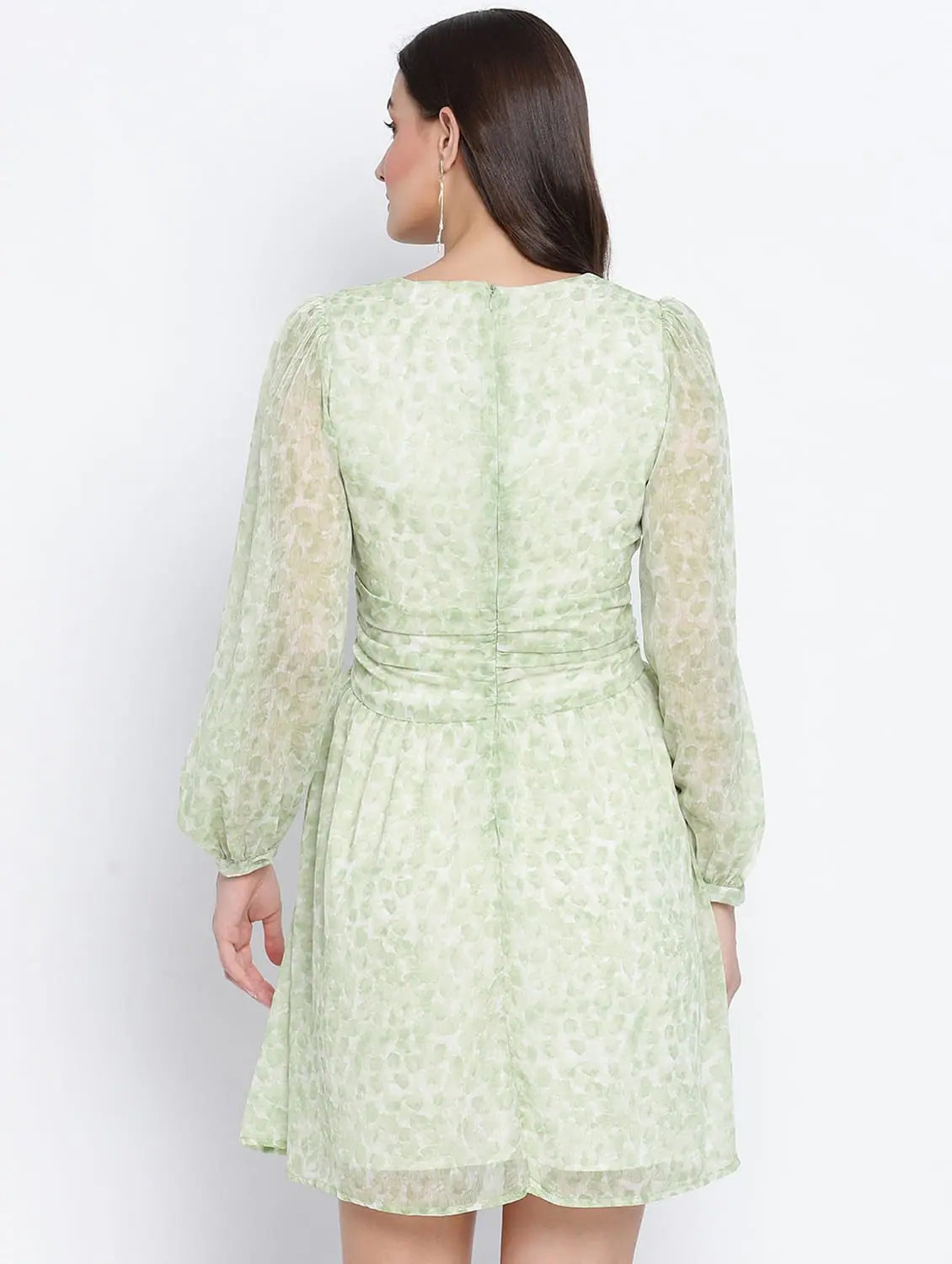 Women's Seasonal Fashion Trends Garden Green Elasticated Tie Knot Women Dress