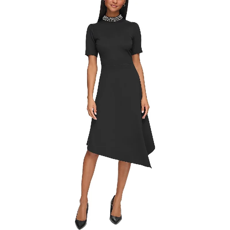 Formal Outfit For Women Karl Lagerfeld Paris Womens Puff Sleeve A-Line Fit & Flare Dress
