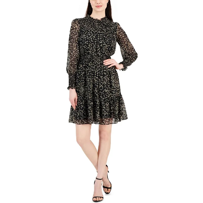 Flash Sales This Week Taylor Womens Chiffon Printed Fit & Flare Dress