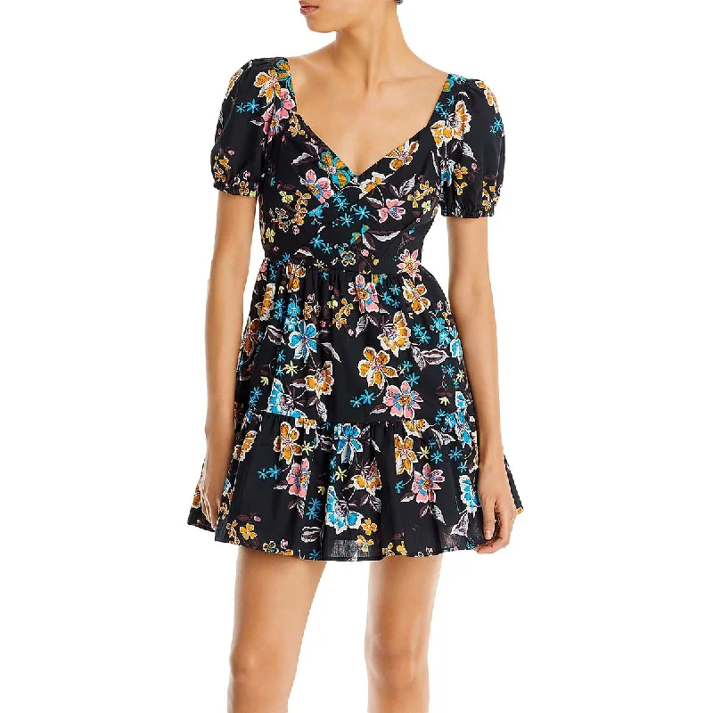 Flash Discount Aqua Womens Cotton Short Fit & Flare Dress