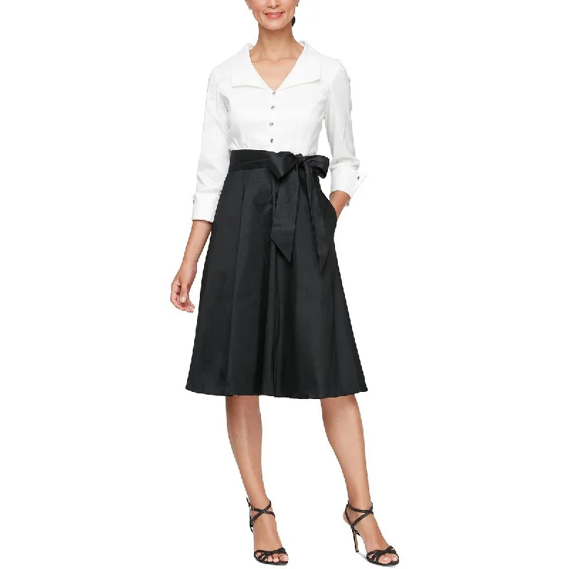 Women's Occasion Wear Clothing SLNY Womens Knee-Length A-Line Fit & Flare Dress