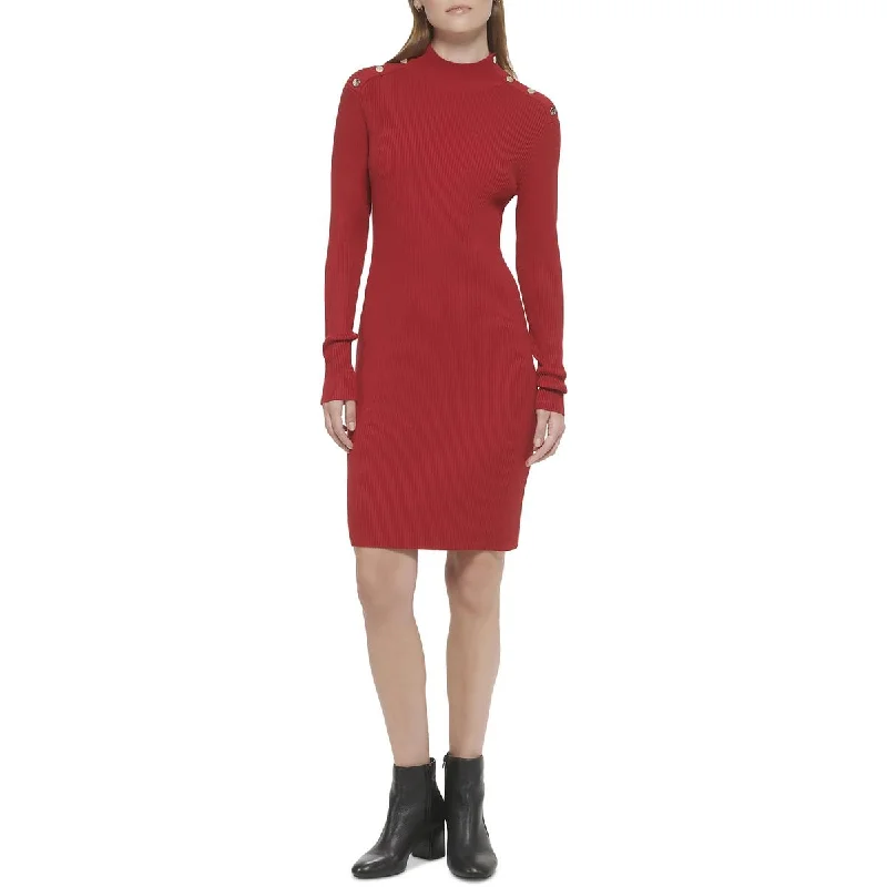 Chic Women's Clothing Online Tommy Hilfiger Womens Ribbed Rayon Sheath Dress