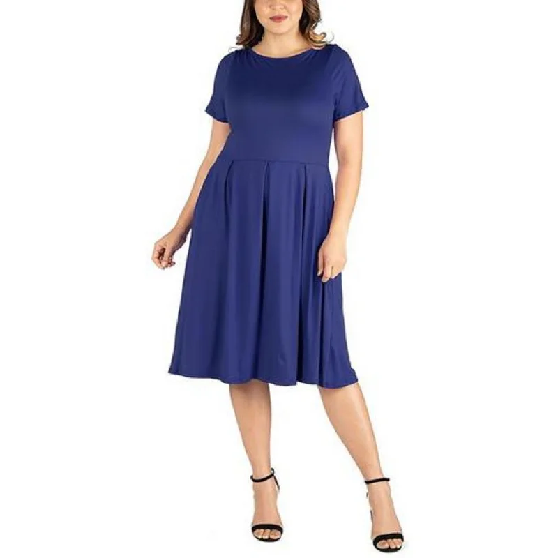 Trendy Online Boutiques 24seven Comfort Apparel Womens Plus  Fit & Flare Dress