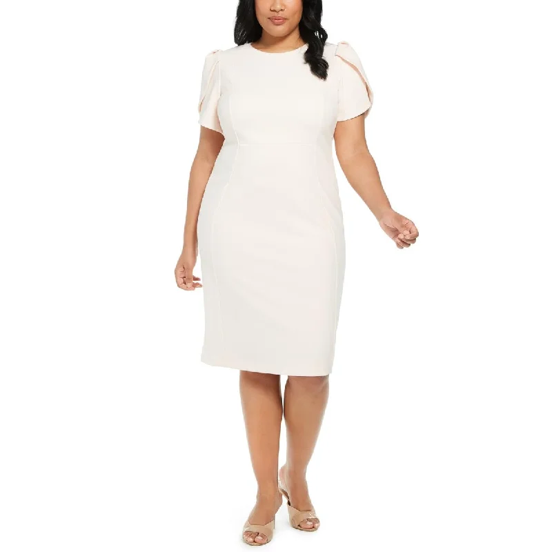 Clothes For Sale Calvin Klein Womens Plus Panel Tulip Sleeves Sheath Dress