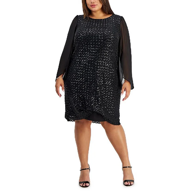 Top 10 Women's Online Clothing Stores Connected Apparel Womens Plus Sequined Round Neck Sheath Dress
