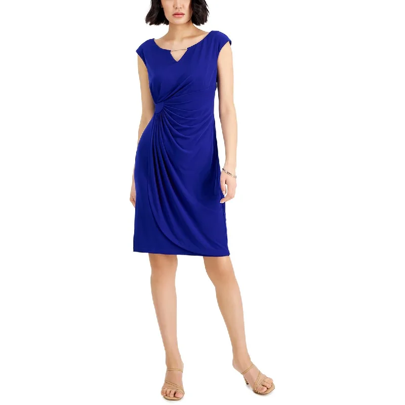 Online Boutiques Connected Apparel Womens Petites Gathered  Sheath Dress