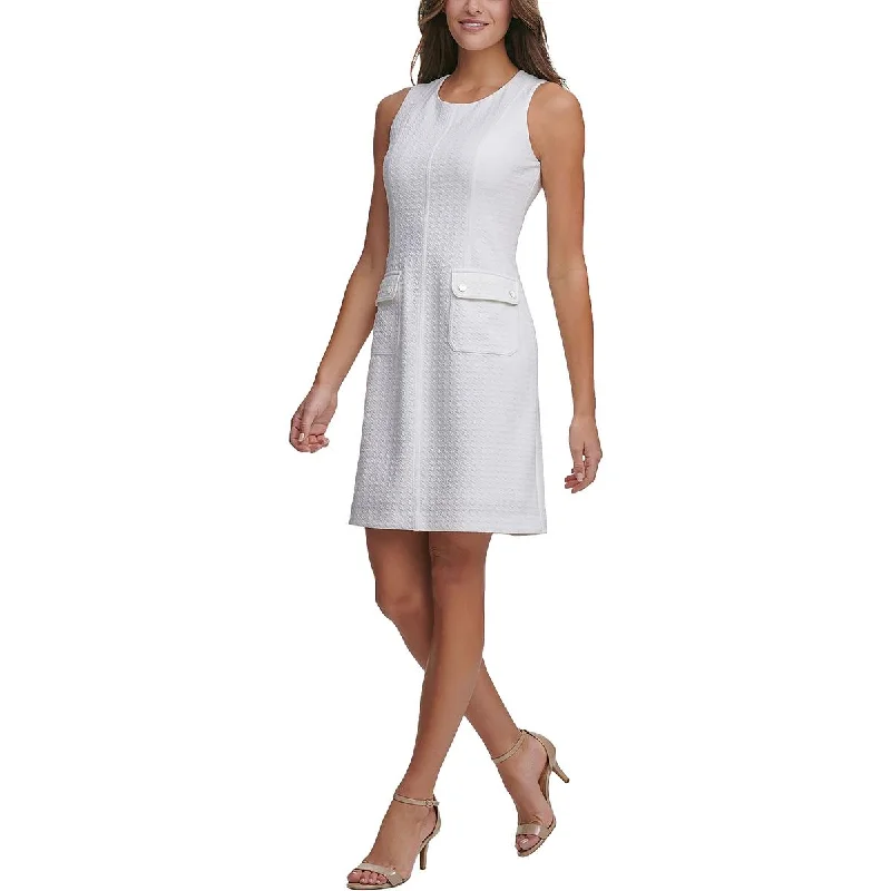 Casual Fashion Tommy Hilfiger Womens Petites Pockets Knee Sheath Dress