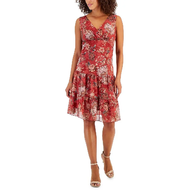 Sophisticated Style Connected Apparel Womens Tiered Knee Length Sheath Dress
