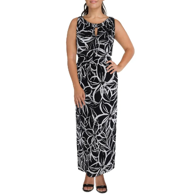 Women's Functional Outdoor Garments London Times Womens Plus Printed Maxi Halter Dress