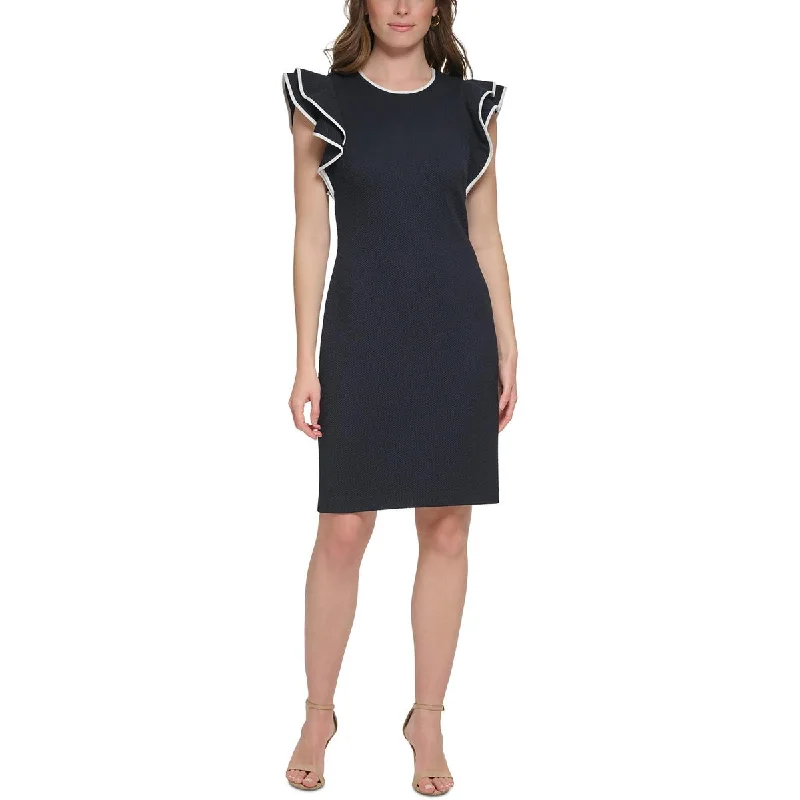 Chic Women's Clothing Tommy Hilfiger Womens Quilted Jacquard Wear To Work Dress