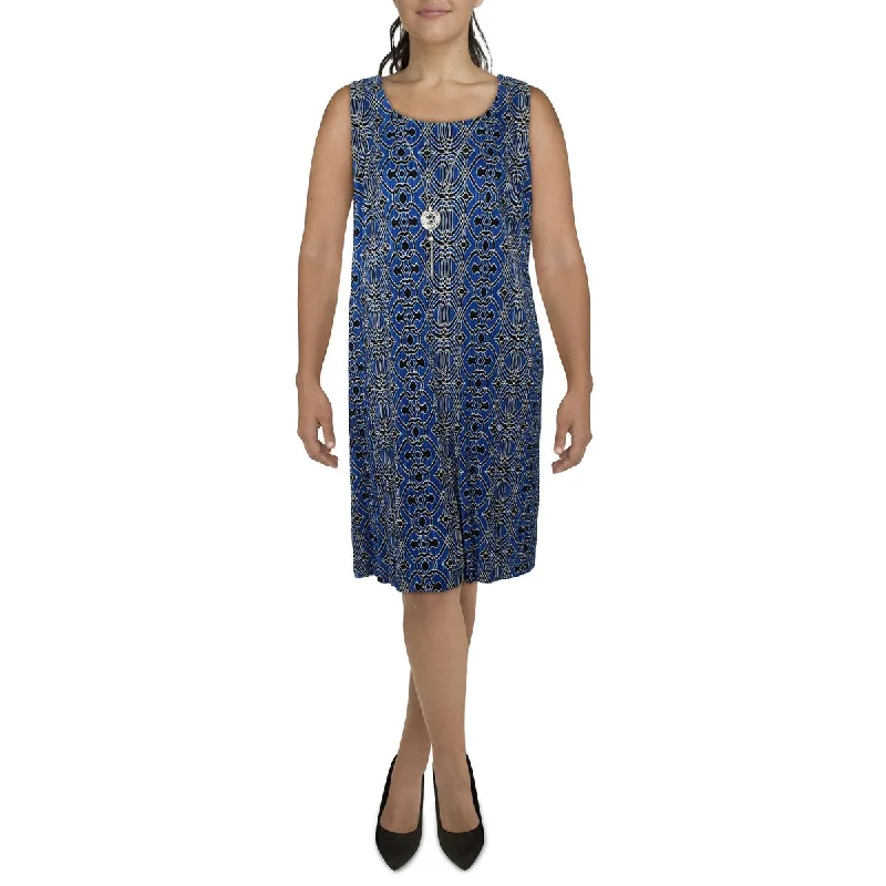 Stylish Dresses for Women R&M Richards Womens Plus Knee-Length Printed Sheath Dress