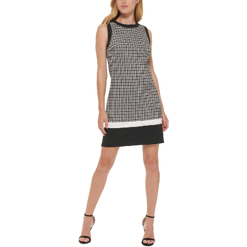 Vibrant Femme Fashion Tommy Hilfiger Womens Houndstooth  Sheath Dress