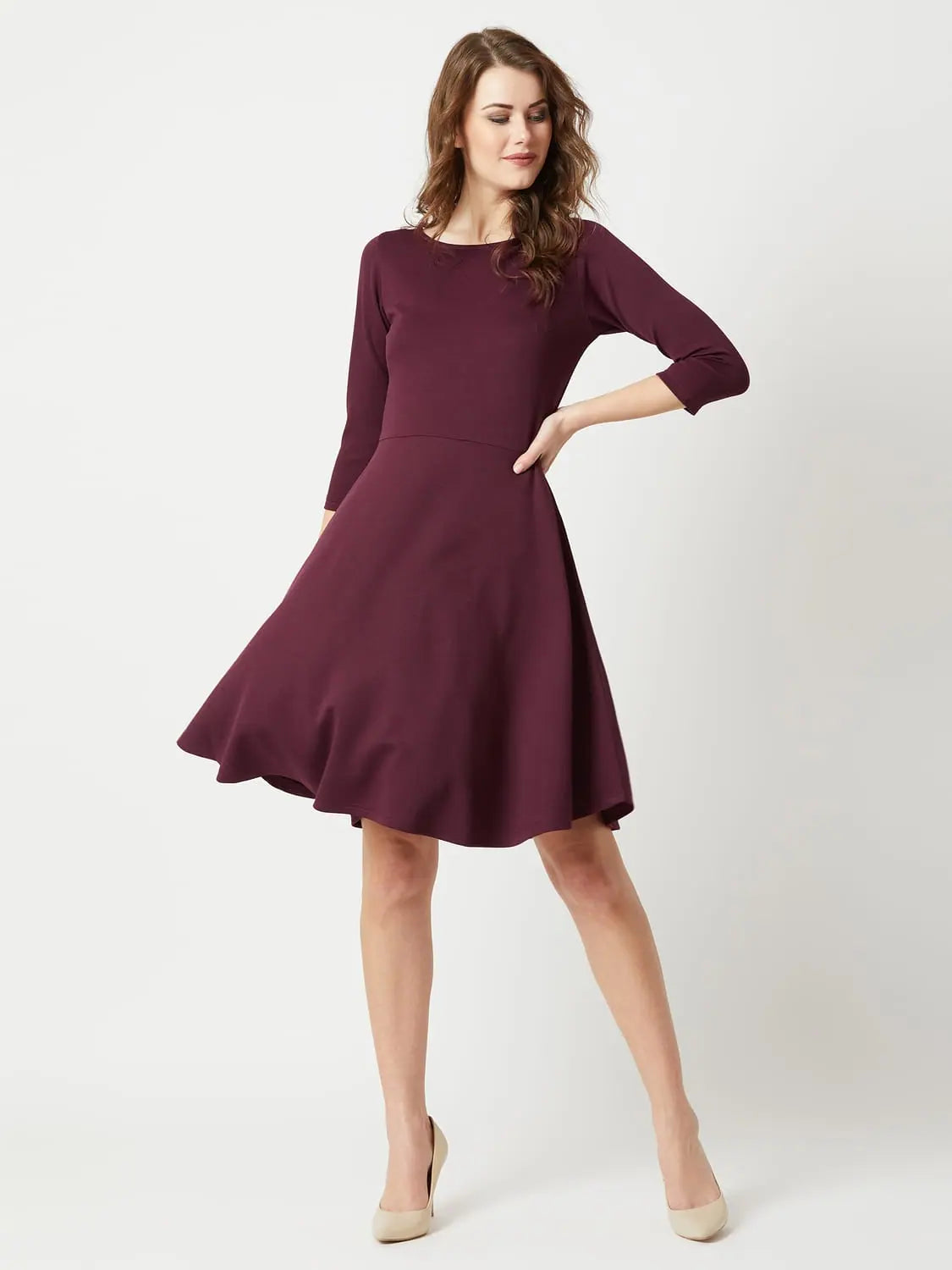 Casual Chic for Women Speak Of The Devil Skater Dress Wine Red
