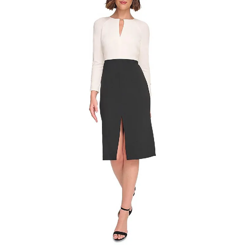 Women's Clothing Online Tommy Hilfiger Womens Colorblock Key Hole Sheath Dress