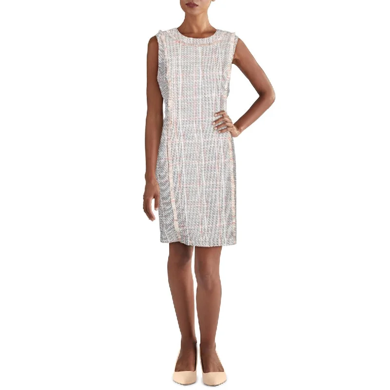 Sporty Streetwear Karl Lagerfeld Paris Womens Metallic Tweed Cocktail Dress