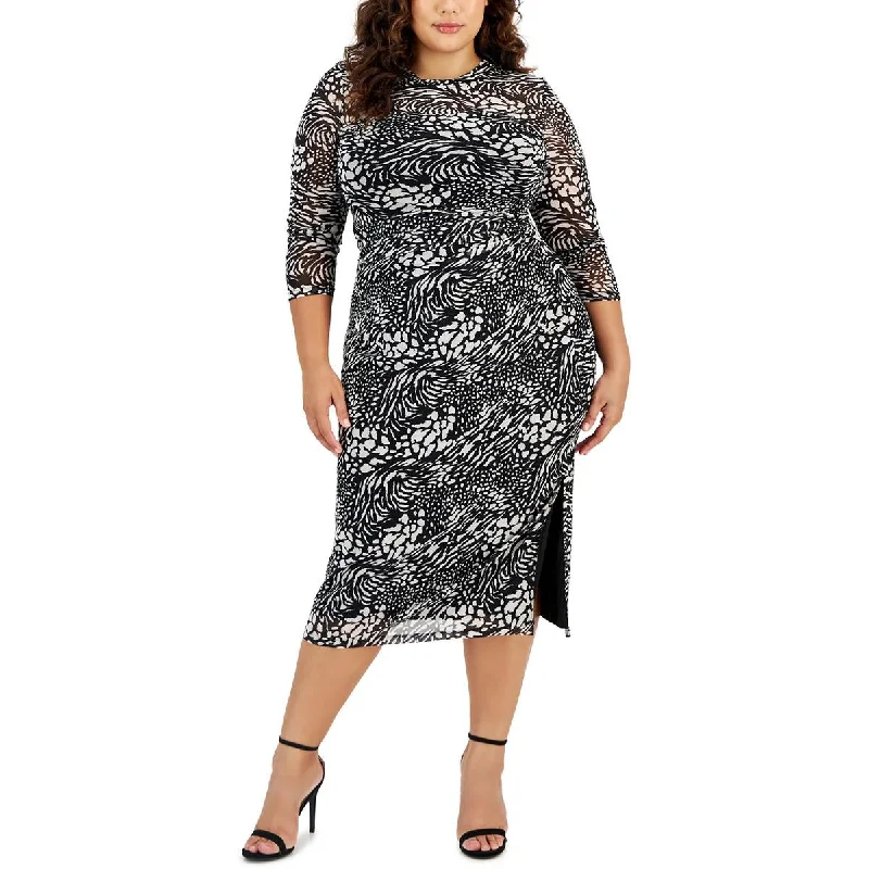 Women's Clothing for Every Season and Trend Anne Klein Womens Printed Faux Wrap Wear to Work Dress