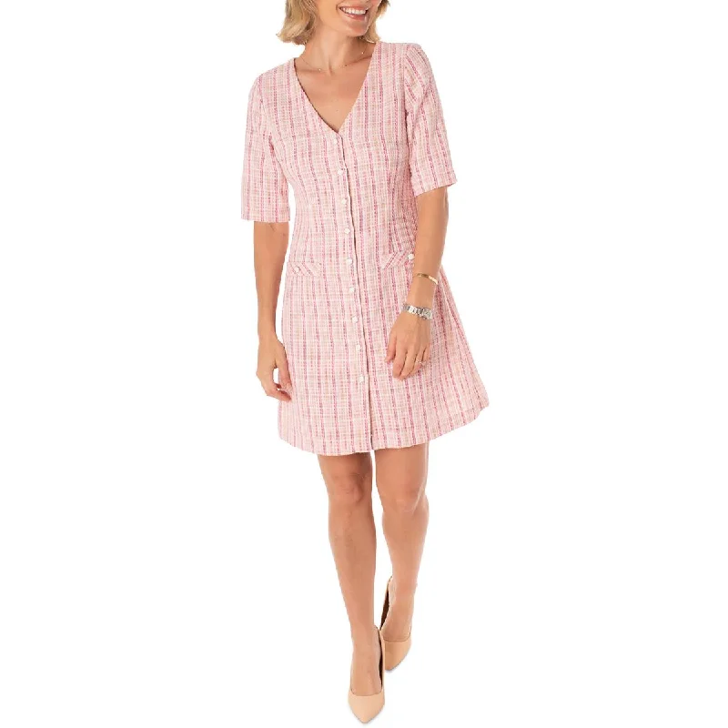 Women Wear Boutique Maison Tara Womens Linen Short Sheath Dress
