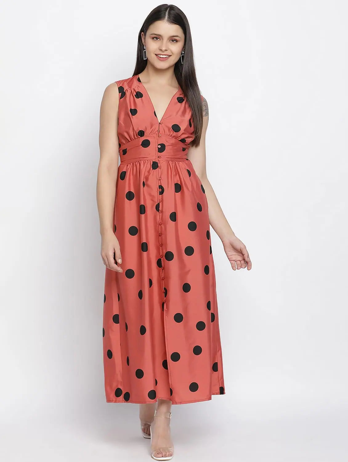 Casual Outfit For Women Smasher Rusty Polka Dot Women Dress
