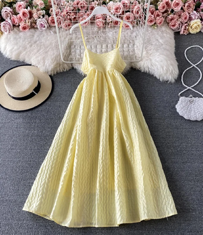 Women's High-Fashion Garments Yellow A line dress fashion dress  818
