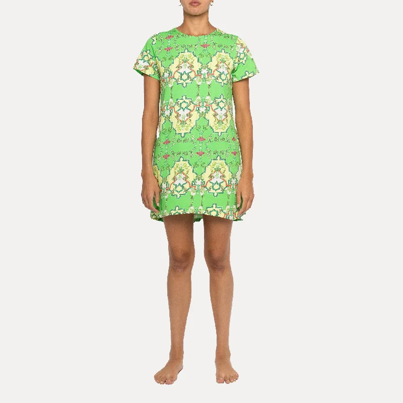 High-Fashion Women's Clothing Astrid — Layover Lounge Dress — Royal Print
