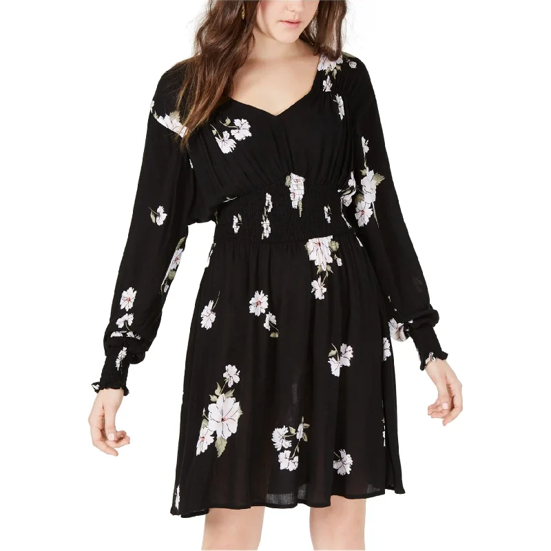 Women's Travel Garments American Rag Womens Smocked Fit & Flare Dress, Black, X-Small