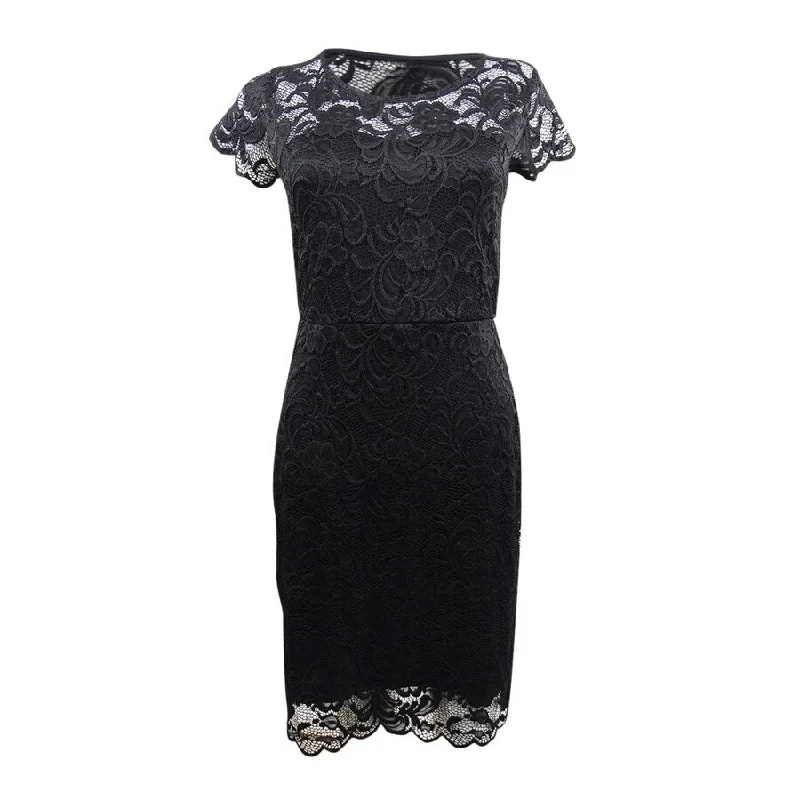Women's Activewear Garments ODCOCD Women's Lace Sheath Dress (M, Black)