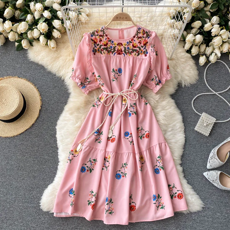 Save Big Cute lace short A line dress fashion dress  475