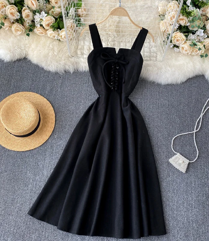 Women's Trendy Casual Outfit Cute A line lace up short dress fashion dress  872