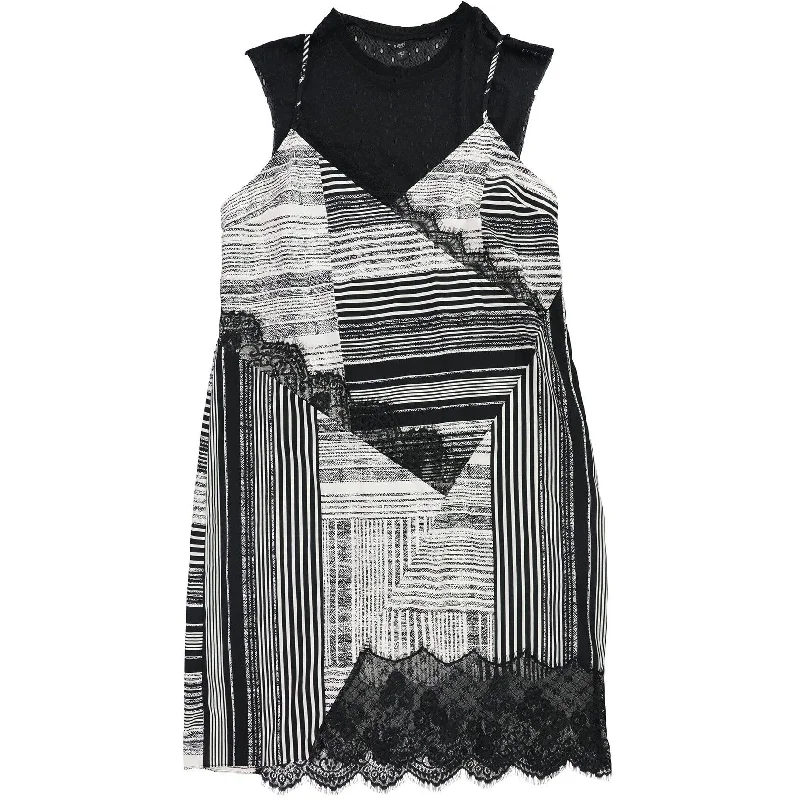 Chic Casual Wardrobe Essentials Guess Womens Aziz Lace Trim A-Line Slip Dress