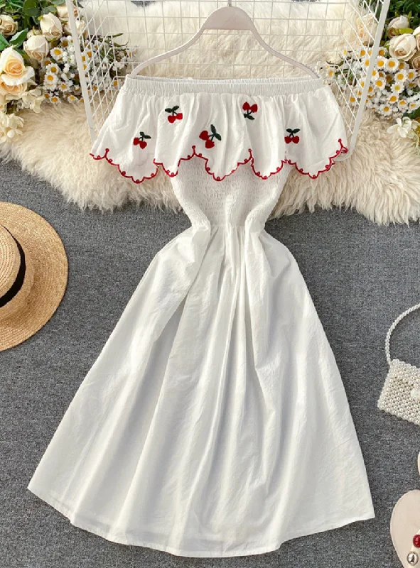 Women's Functional Outdoor Garments Cute A line cherry dress fashion girl dress  1178