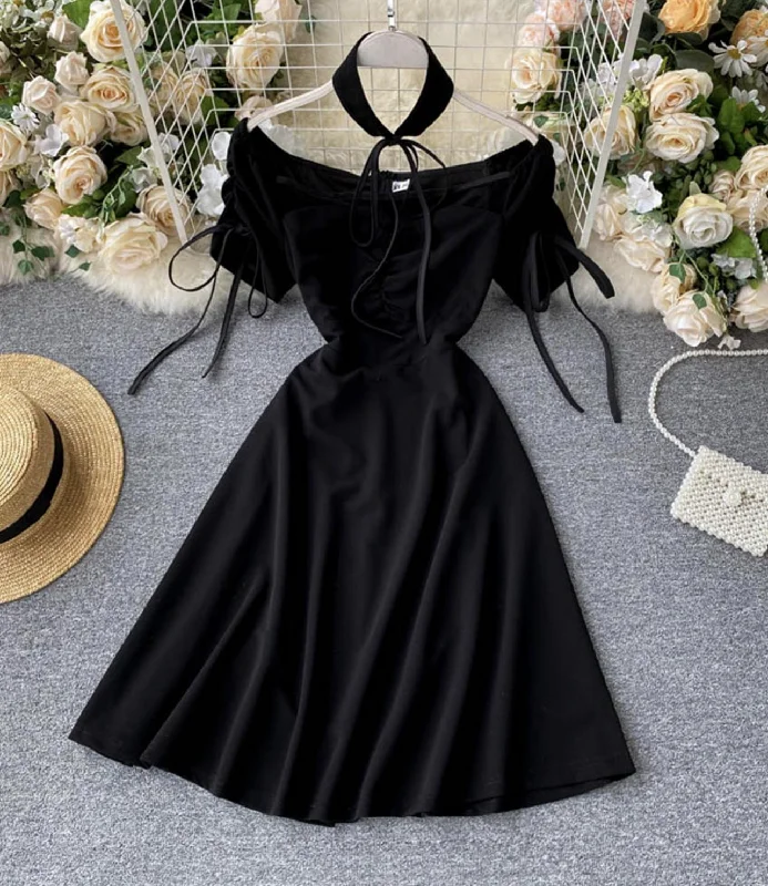 Trendy Women's Wear Black A line short dress fashion dress  650
