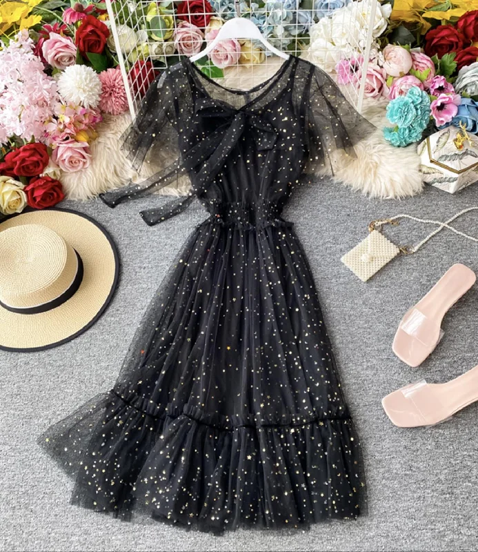 Women's Everyday Clothes Cute tulle sequins short dress fashion dress  735