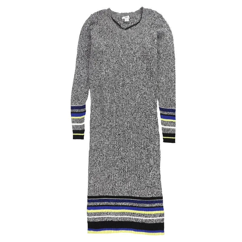 Women's Relaxed Outfit bar III Womens Striped Sweater Dress, Grey, XX-Small