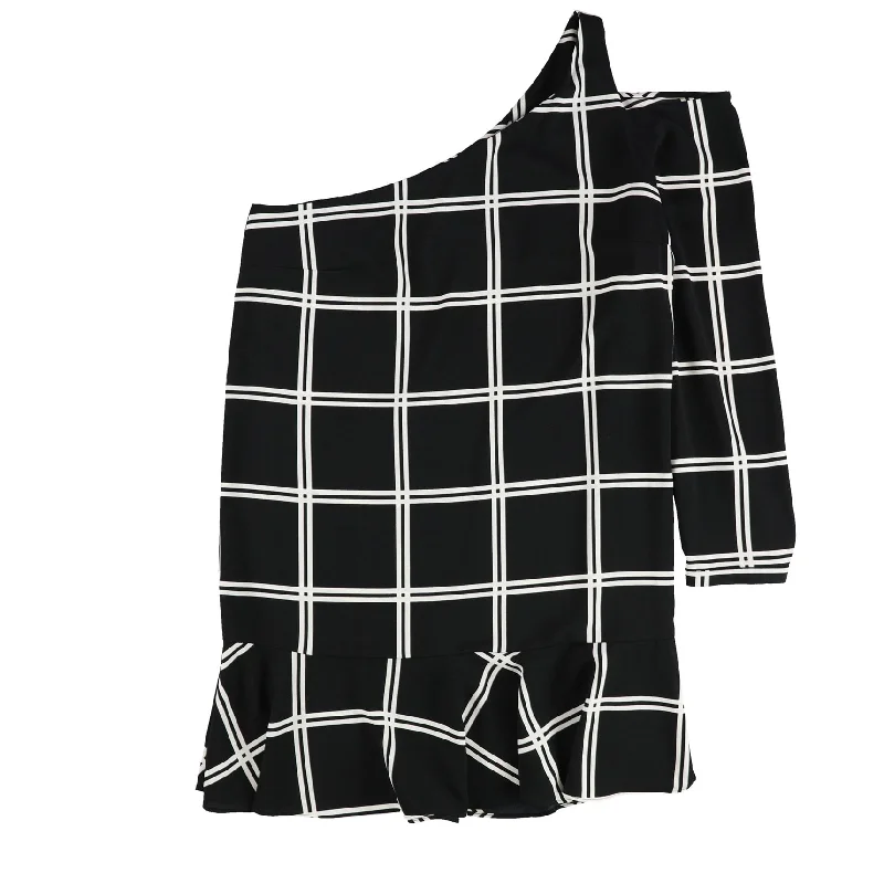 Online Boutique Clothing Bar Iii Womens Grid One Shoulder Dress