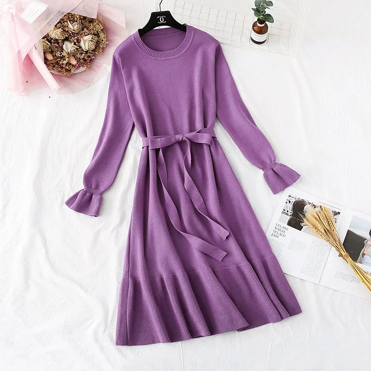 Clothes For Woman Small fragrance knitted dress French retro fishtail skirt  4482