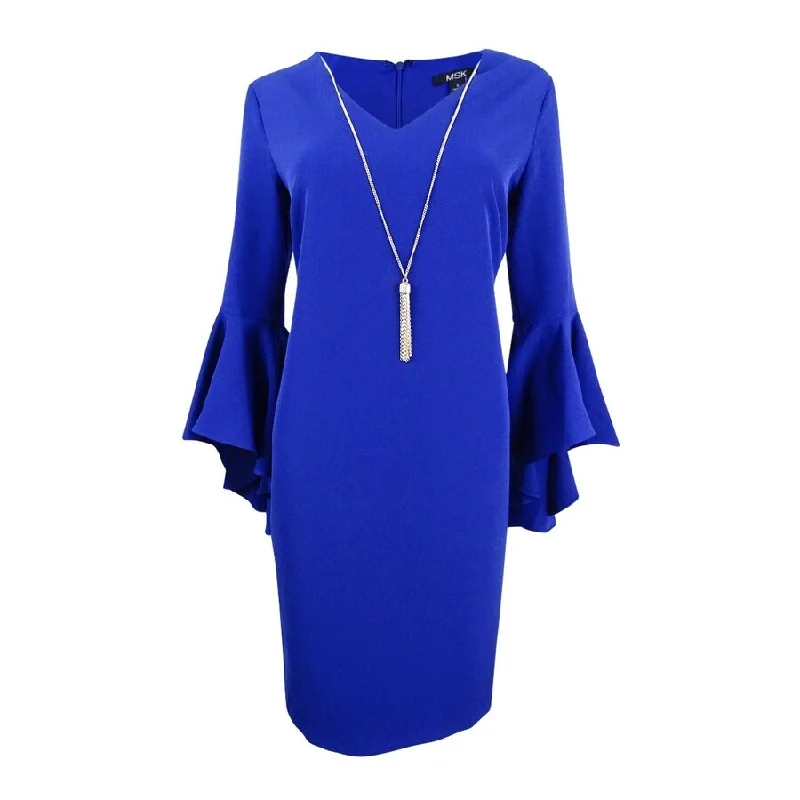 Timeless Women's Clothing MSK Women's Embellished Bell-Sleeve Dress