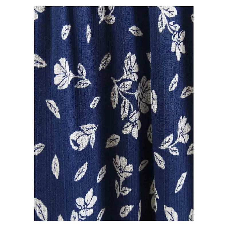 Women's Vacation Outfit Lauren Ralph Lauren Women's Floral Crinkle Off-the-Shoulder Dress 12, Blue