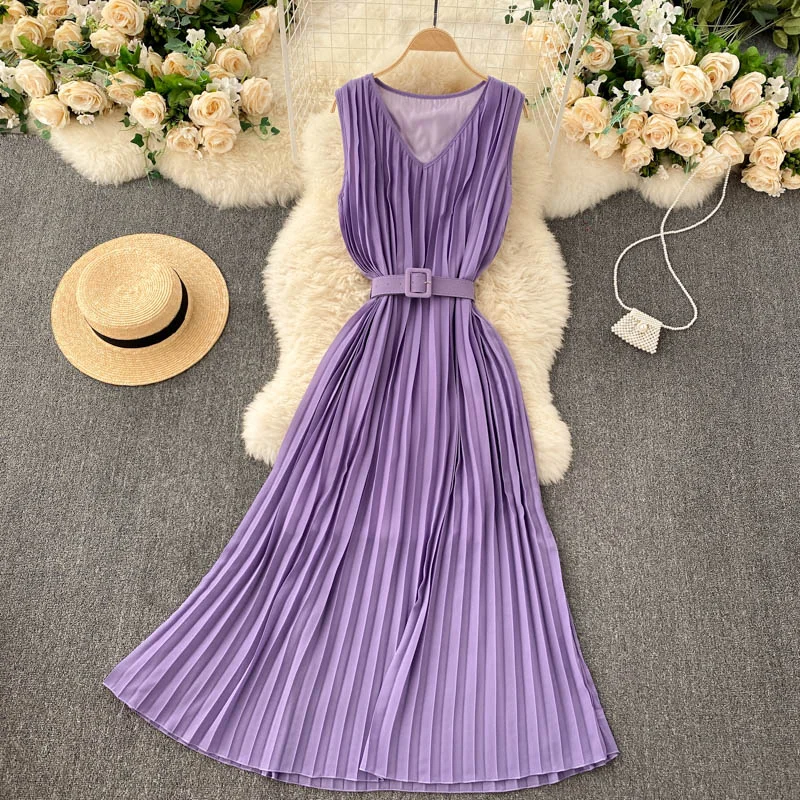 Discount Price Simple v neck A line dress fashion dress  572