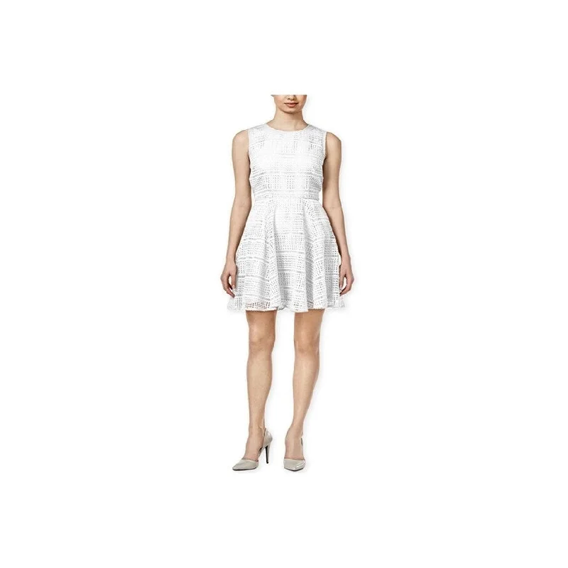 Best Online Women's Boutiques maison Jules Womens Lace Fit & Flare Tank Dress, Off-White, Large