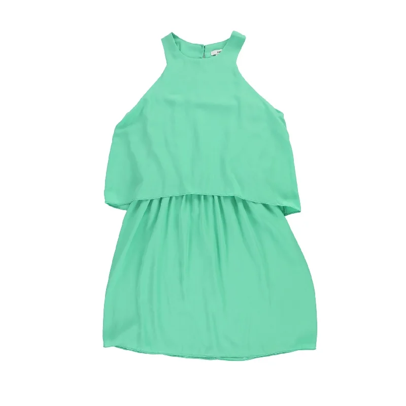 Comfortable Casual Wear bar III Womens Cutout Popover Blouson Dress, Green, Small